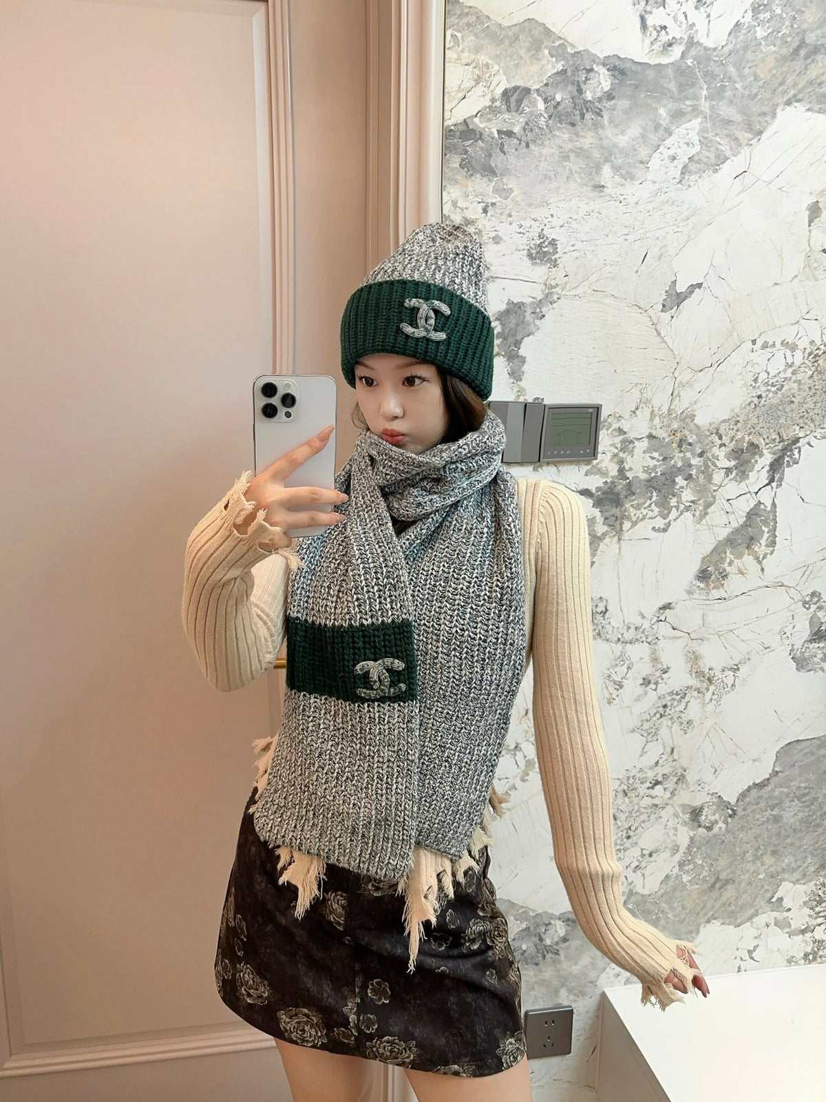 M1R96C8 Fashion Hat and scarf set
