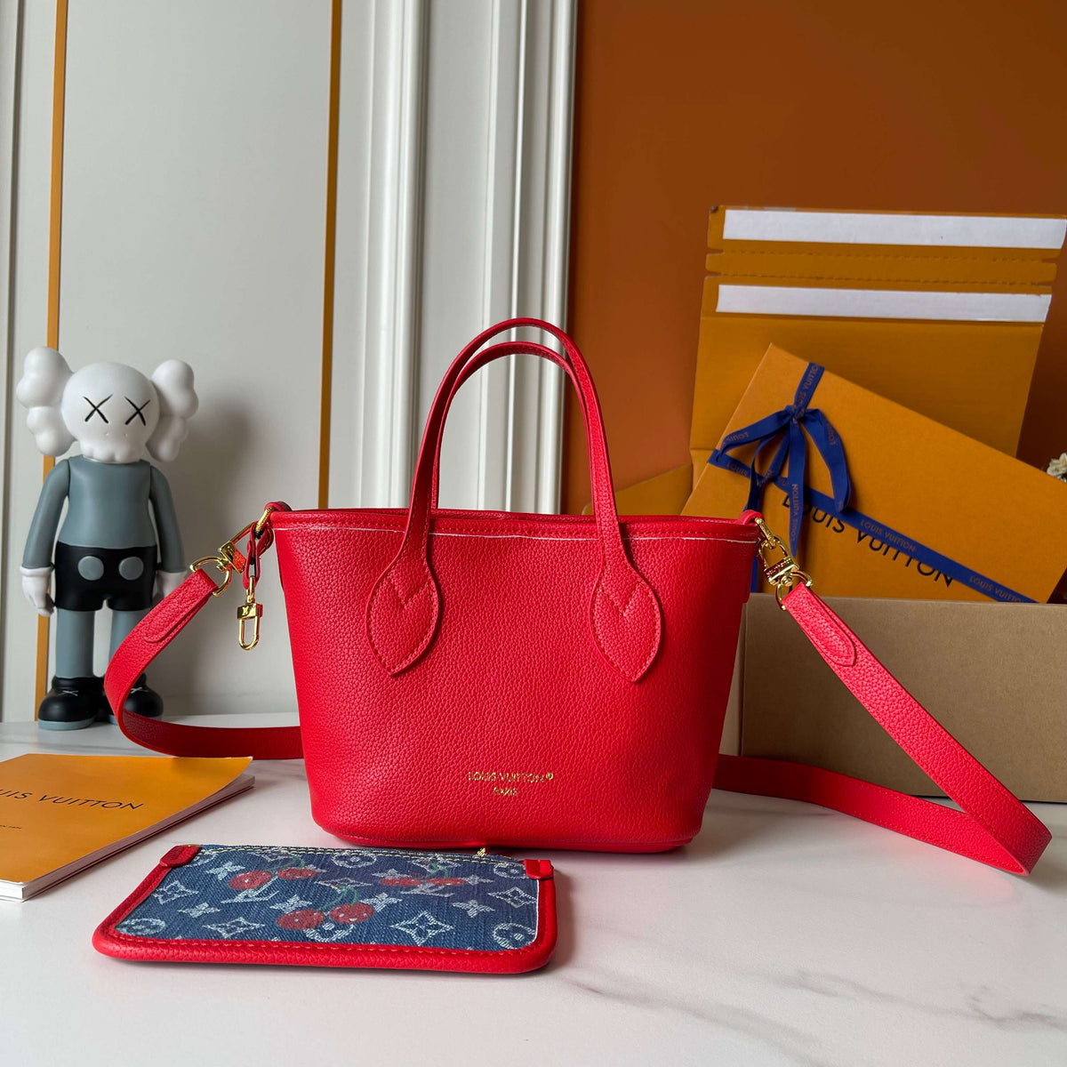 146PE56B Popular denim material+leather bag