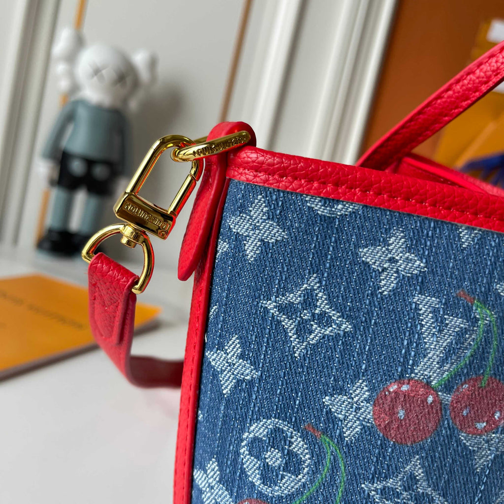 146PE56B Popular denim material+leather bag